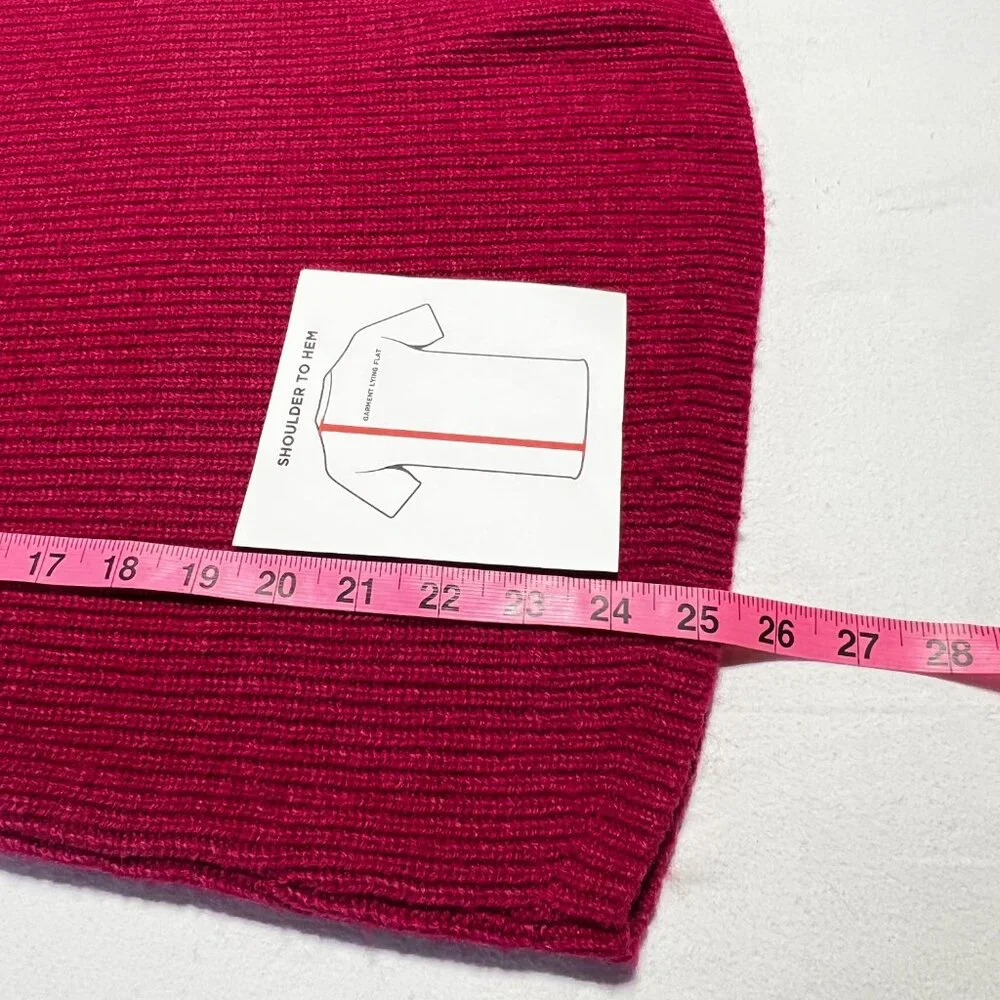 Tahari L Cerise Ribbed Knit | Merino Wool Blend | Cozy Winter Essential - Picture 8 of 8